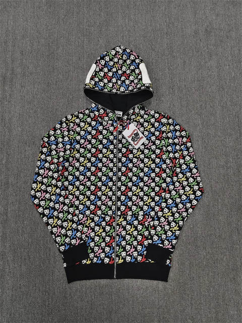 High Quality ASAALI Black Grey Cough Syrup Portrait Zip Hoodie