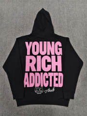 High Quality ASAALI Black Pink Portrait Zip Hoodie