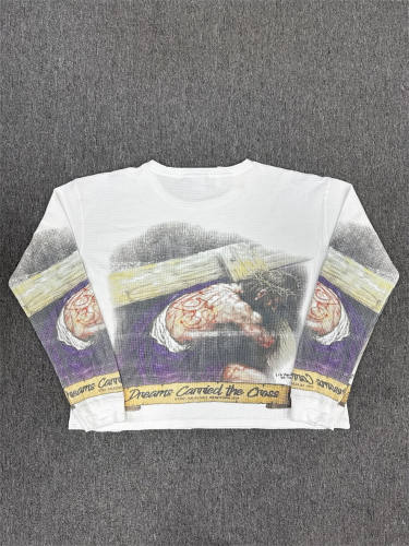 Vale Forever Valley Dream Retro Religious Art Print Waffle Thermal Long Sleeve Shirt