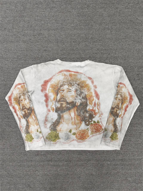 Vale Forever Valley Dreams Retro Horror Comic Character Print Waffle Thermal Long Sleeve Shirt