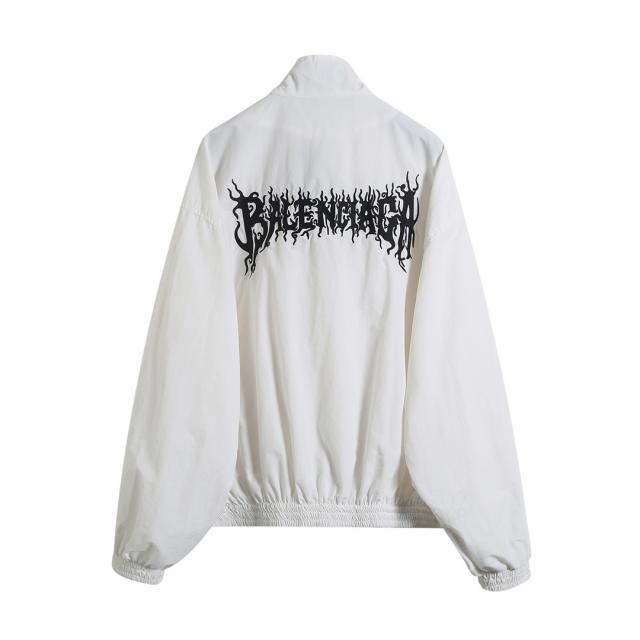 BLCG Back Gothic Flame Letter Print Jacket