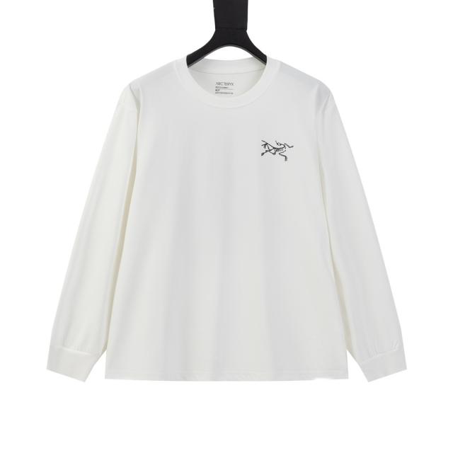 ARC Men Oversized Dinosaur Skeleton Back Print White Long Sleeve T Shirt