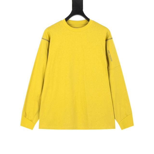 ARC Men Oversized Dinosaur Skeleton Back Print Yellow Long Sleeve T Shirt