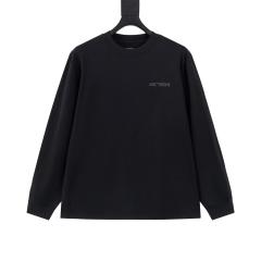 ARC Men Oversized Dinosaur Skeleton Back Print Black Long Sleeve T Shirt
