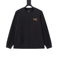 ARC Men Oversized Dinosaur Skeleton Back Print Black Long Sleeve T Shirt