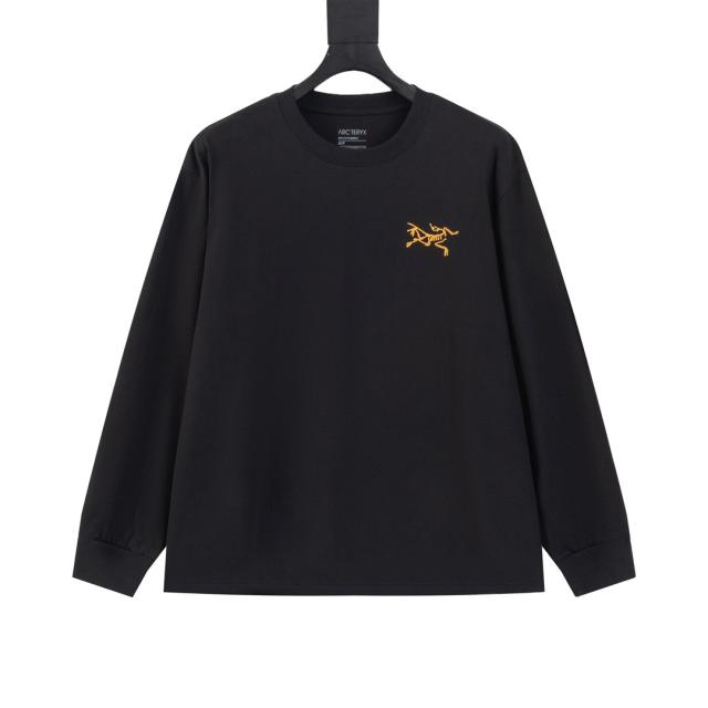 ARC Men Oversized Dinosaur Skeleton Back Print Black Long Sleeve T Shirt