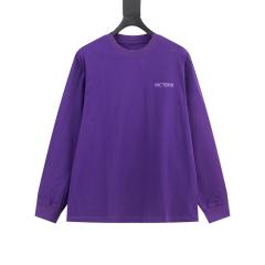 ARC Men Oversized Dinosaur Skeleton Back Print Purple Long Sleeve T Shirt