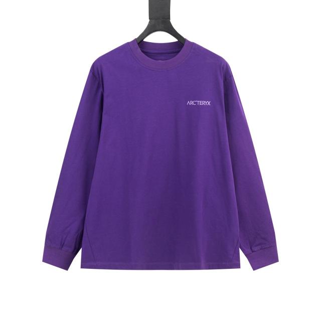 ARC Men Oversized Dinosaur Skeleton Back Print Purple Long Sleeve T Shirt