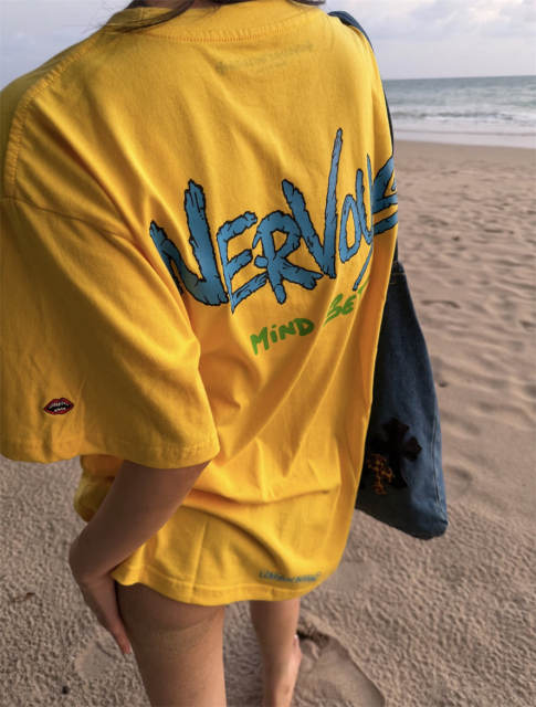 1:1 Top Quality CH Matty Boy Nervous Mind Set Yellow Graphic Pocket T-Shirt Men Streetwear Tee