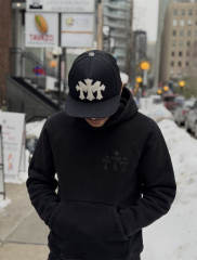 1:1 Top Quality CH Big Back Embossed CH Gothic Logo Black Pullover Hoodie