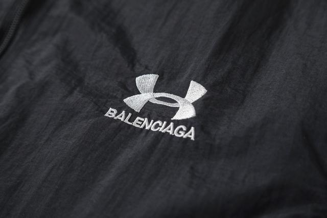 BLCG Stand Collar Zip Up Windbreaker Jacket, Black Side Dual Grey Stripe Lightweight