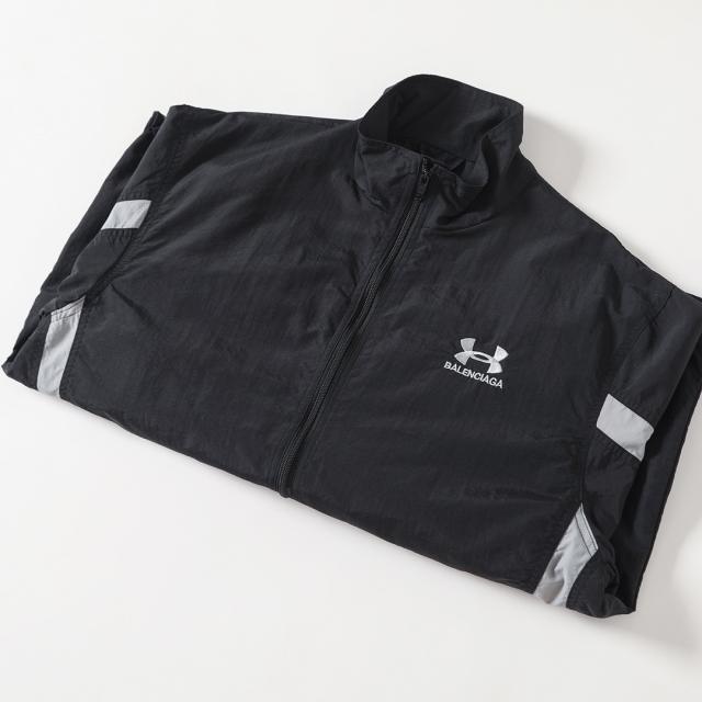 BLCG Stand Collar Zip Up Windbreaker Jacket, Black Side Dual Grey Stripe Lightweight