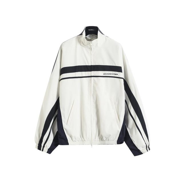 BLCG Stand Collar Striped Zip Windbreaker & Wide Leg Side Stripe Pants Tracksuit Jacket & Pants