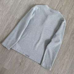1:1 Top Quality CH Cross Patch Waffle Knit Henley Shirt, Gray