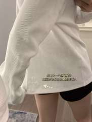 1:1 Top Quality CH Cross Patch Waffle Knit Henley Shirt, White