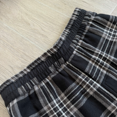 1:1 quality CH Loose Fit Black White Tartan Wide Leg Pants