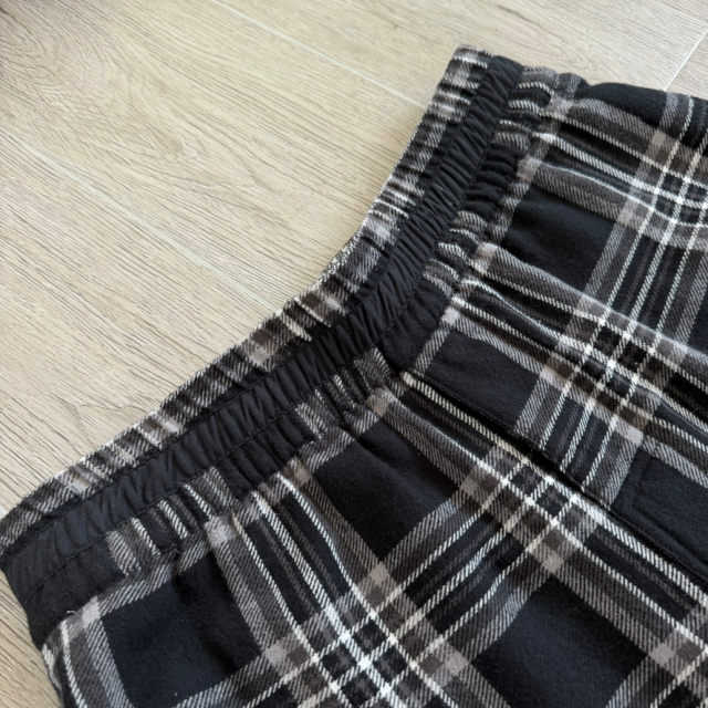 1:1 quality CH Loose Fit Black White Tartan Wide Leg Pants