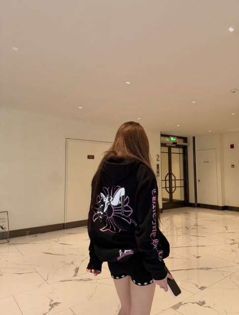 1:1 Top Quality CH Deadly Doll Pink Pin-Up Girl Full Zip Hoodie