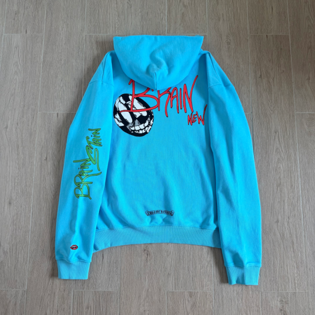 1:1 Top Quality CH Bright Blue Brain New Graphic Hoodie