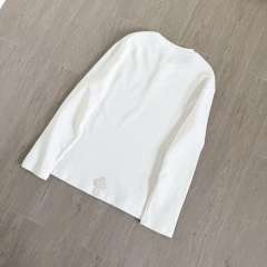 1:1 Top Quality CH Cross Patch Waffle Knit Henley Shirt, White