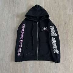 1:1 Top Quality CH Deadly Doll Pink Pin-Up Girl Full Zip Hoodie