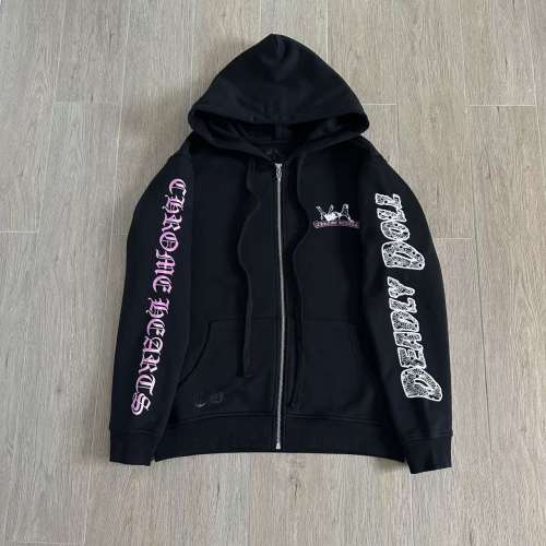 1:1 Top Quality CH Deadly Doll Pink Pin-Up Girl Full Zip Hoodie
