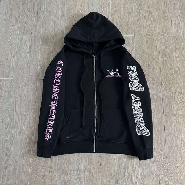 1:1 Top Quality CH Deadly Doll Pink Pin-Up Girl Full Zip Hoodie