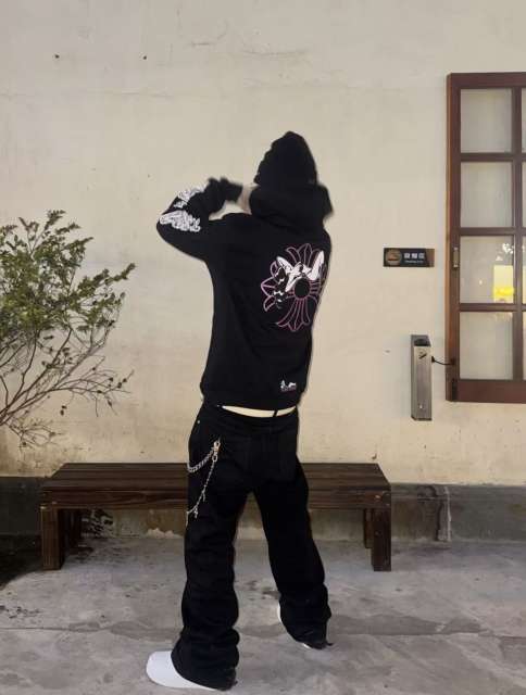1:1 Top Quality CH Deadly Doll Pink Pin-Up Girl Full Zip Hoodie