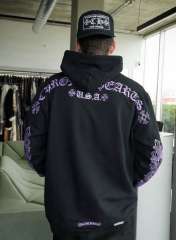 1:1 Top Quality CHPurple Glitter Floral Sleeve Hoodie
