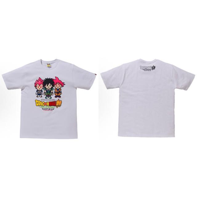 Bape Dragon Ball Super Baby Milo Goku Graphic T-Shirt Black White