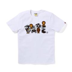 Bape Baby Milo Camo BAPE Letter Graphic T-Shirt Black White