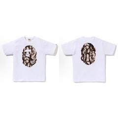 Bape Thorn Branch Camo Big Ape Head Front Back Print Black T-Shirt Black White