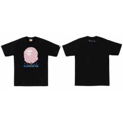 Bape Cherry Blossom Ape Head Graphic T-Shirt Black White