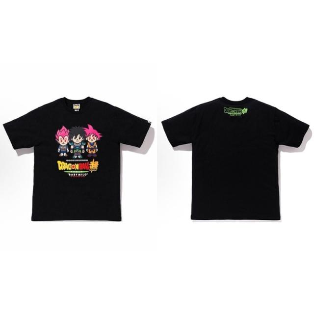 Bape Dragon Ball Super Baby Milo Goku Graphic T-Shirt Black White