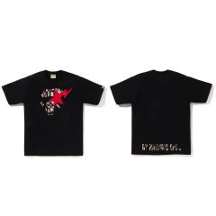 BapeCamo Ape Head Red Star Lightning Graphic T-Shirt Black White