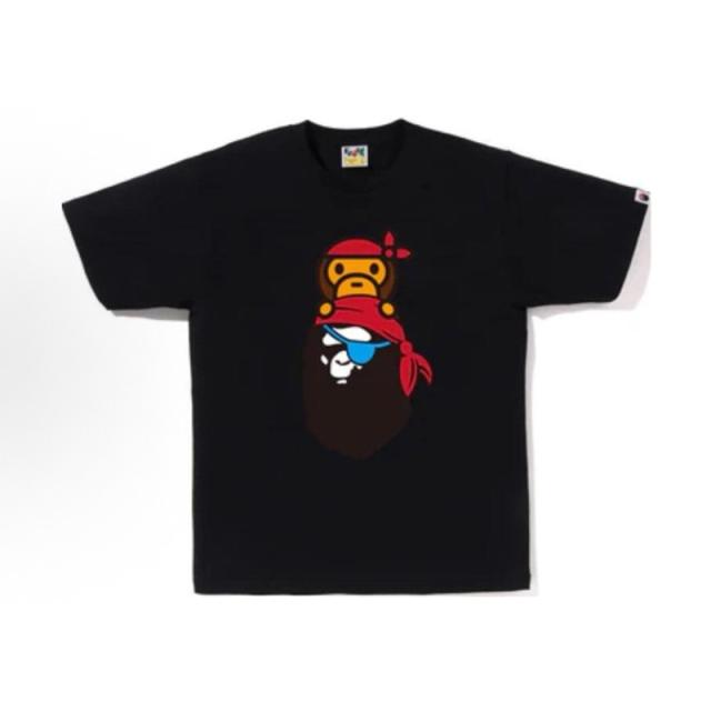 Bape Pirate Baby Milo Ape Head Graphic T-Shirt Black White