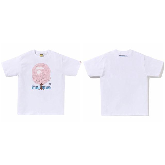 Bape Cherry Blossom Ape Head Graphic T-Shirt Black White