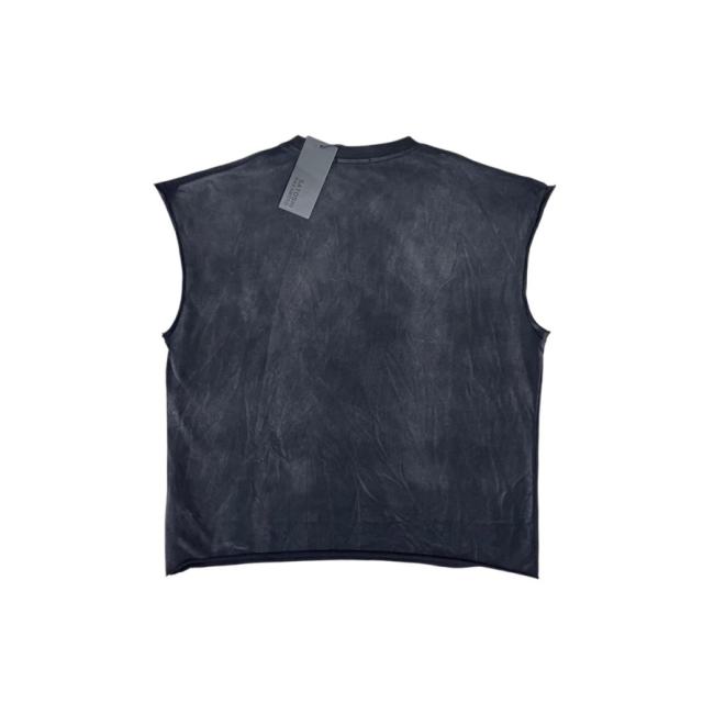 Vintage Washed Black SATOSHI NAKAMOTO Cutoff Tank Top
