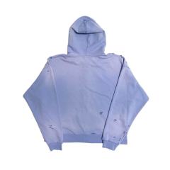 SATOSHI NAKAMOTOVintage Washed Light Blue SATOSHI NAKAMOTO Los Angeles Globe Zip Hoodie
