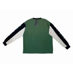 Vintage Washed Green SATOSHI NAKAMOTO Color Block Raglan Long Sleeve Tee