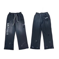 SATOSHI NAKAMOTO Vintage Washed Red SATOSHI NAKAMOTO Wide Leg Sweatpants