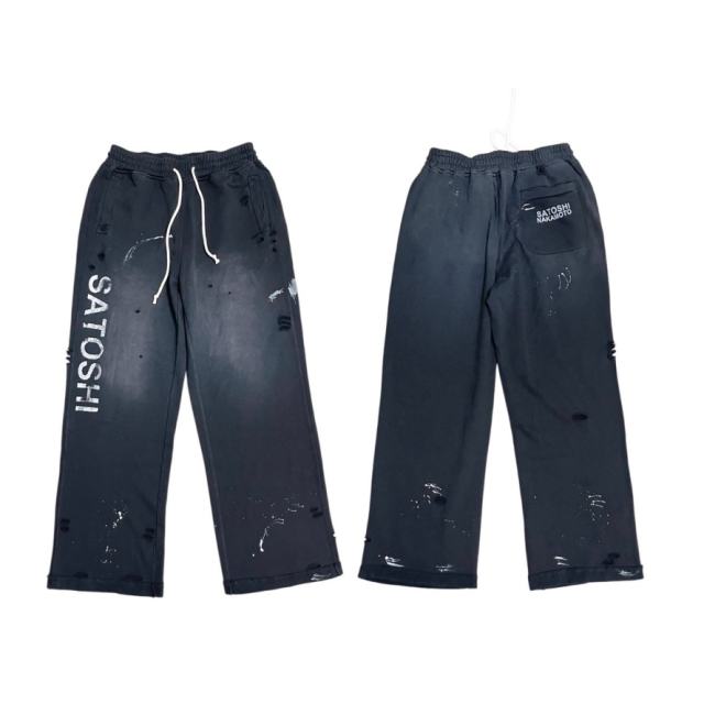 SATOSHI NAKAMOTO Vintage Washed Red SATOSHI NAKAMOTO Wide Leg Sweatpants