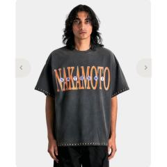 SATOSHI Studded Hem Big Logo Shirt