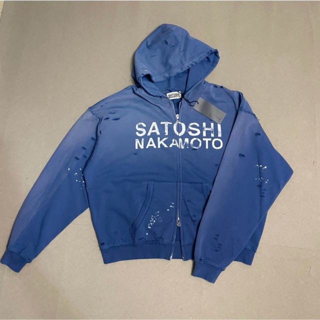 SATOSHI NAKAMOTO Vintage Washed Red SATOSHI NAKAMOTO Zip Hoodie