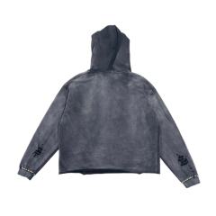 SATOSHI NAKAMOTO Vintage Washed Charcoal SATOSHI NAKAMOTO Cropped Hoodie