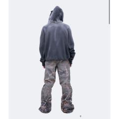 SATOSHI NAKAMOTO Vintage Washed Dark Grey SATOSHI NAKAMOTO Multi Cargo Pocket Hoodie