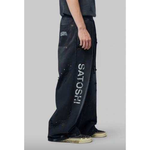 SATOSHI NAKAMOTO Vintage Washed Red SATOSHI NAKAMOTO Wide Leg Sweatpants