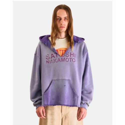 SATOSHI NAKAMOTO Vintage Washed Purple SATOSHI NAKAMOTO Cropped Hoodie