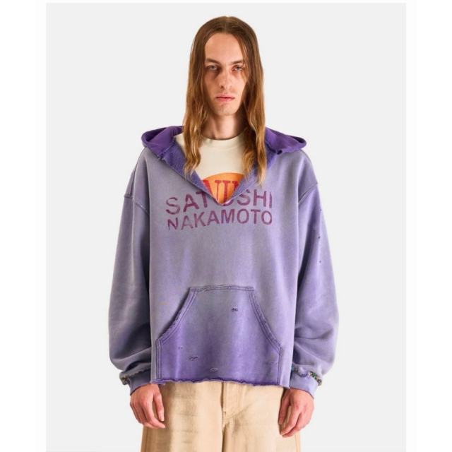SATOSHI NAKAMOTO Vintage Washed Purple SATOSHI NAKAMOTO Cropped Hoodie