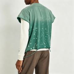 Vintage Washed Green SATOSHI NAKAMOTO Cutoff Tank Top